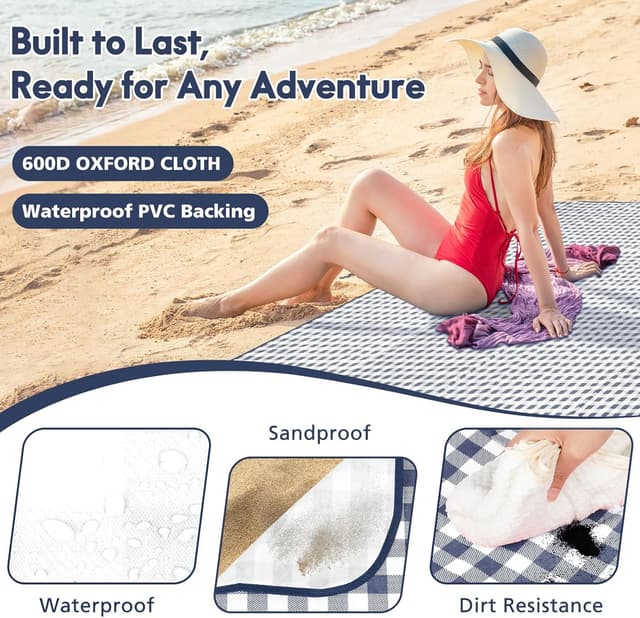 Thumbnail 2 de Anyiner Picnic Blanket Waterproof 200x200cm