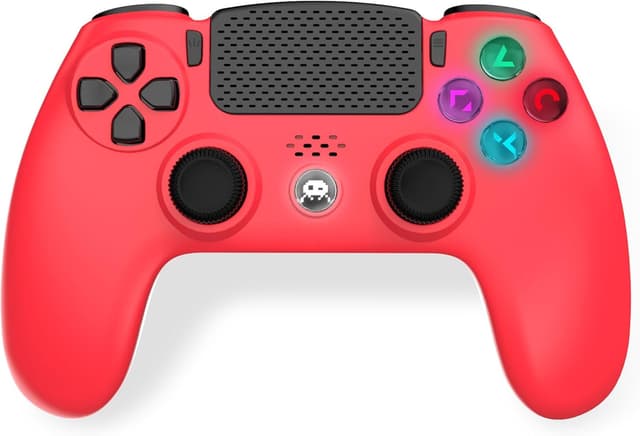 Detalle de Freaks and Geeks Manette sans fil noire pour PS4 avec prise jack et boutons lumineux