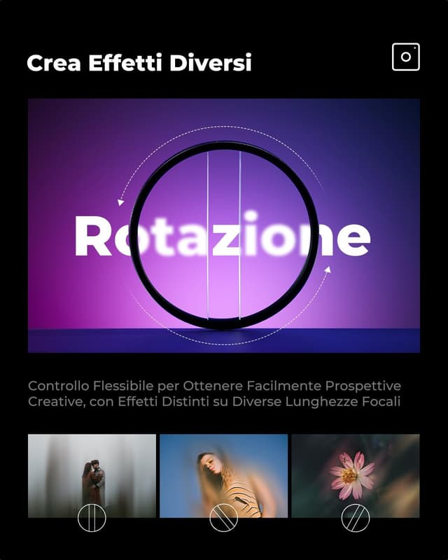 Detalle 2 de K&F CONCEPT filtro prisma diottrico 67mm per effetto bokeh in primo piano