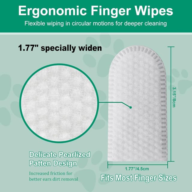 Detalle de HTU 100 XL Dog Ear Cleaning Wipes 3.15×1.77