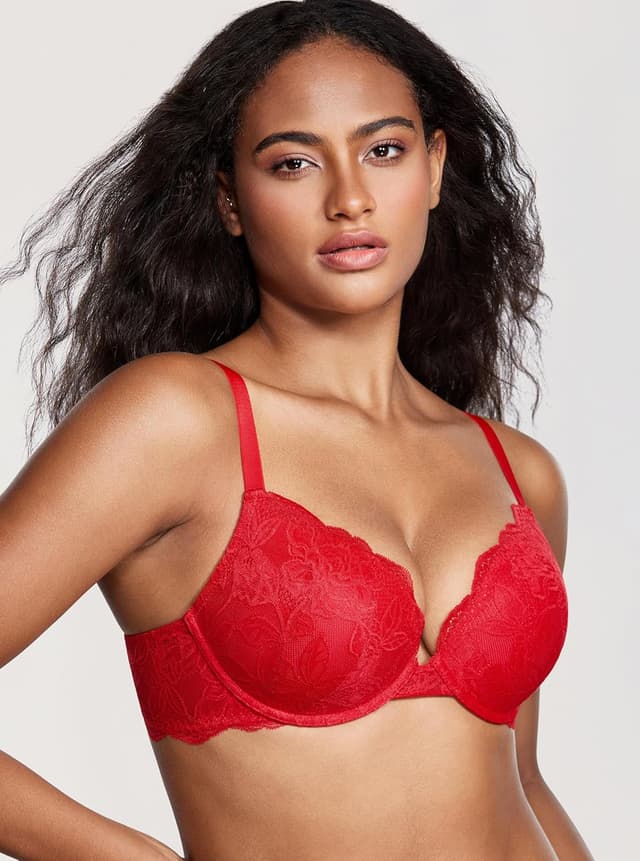 Detalle de DOBREVA Femme Soutien-gorge push-up plongeant en dentelle moulé