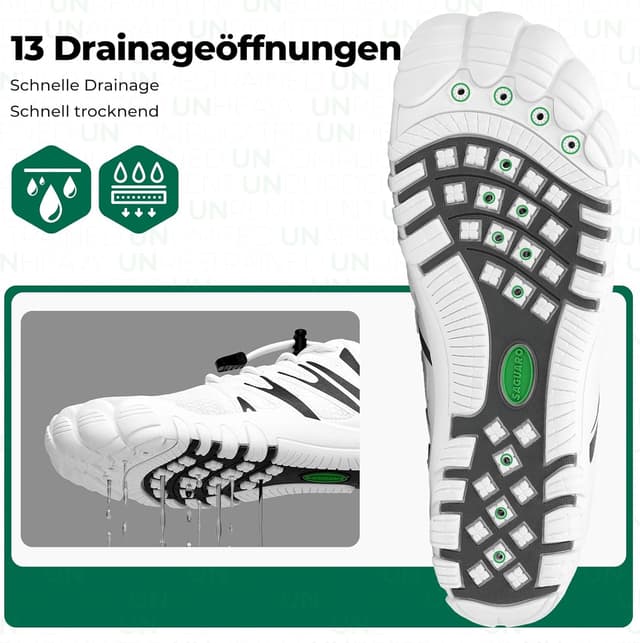 Detalle de SAGUARO Herren Barfußschuhe mit breiter Zehenbox – leichte, atmungsaktive Badeschuhe (Gr. 39–48)