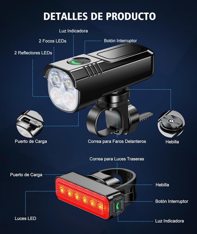 Thumbnail 5 de Babacom Luces Bicicleta 1300 Lúmenes