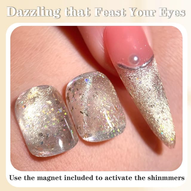 Detalle 2 de KRISNICE Cat-Eye UV-Gel Nagellack mit Magnet – Beige Cateye, 15 ml