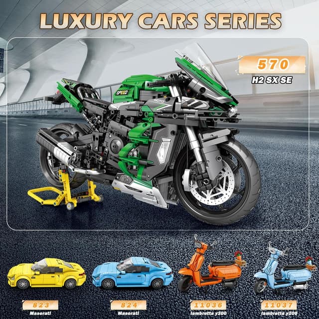 Thumbnail 6 de Reobrix H2 SX SE en briques 1:5 (plus de 2088 pièces) – maquette de moto réaliste pour adultes et ados