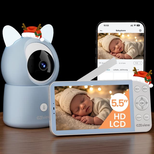Imagen de CZEview 2.5K Camara Vigilancia Bebé 5,5" 📷 en OfertitasTOP
