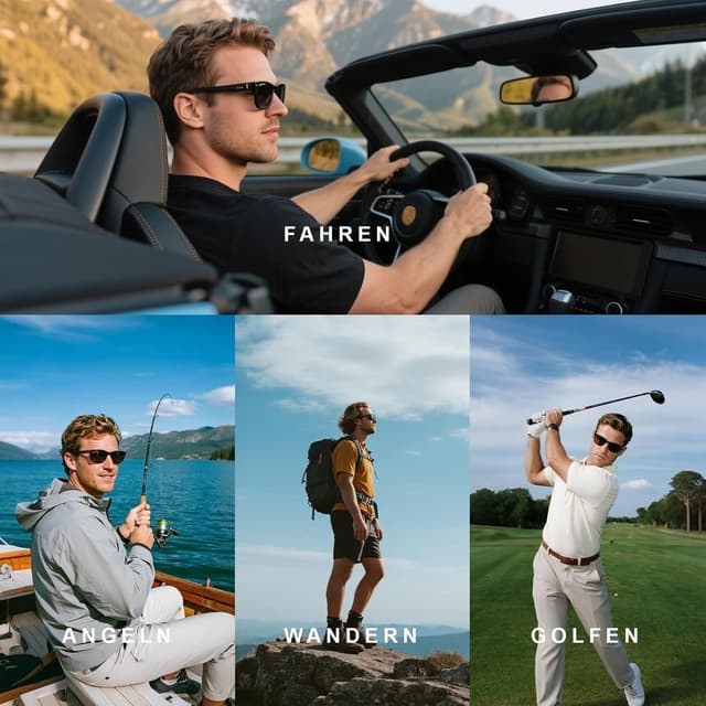 Detalle de gesruny Polarisiert-Sonnenbrille mit UV400 – Retro-Vintage Sonnenbrille für Herren & Damen (Unisex)