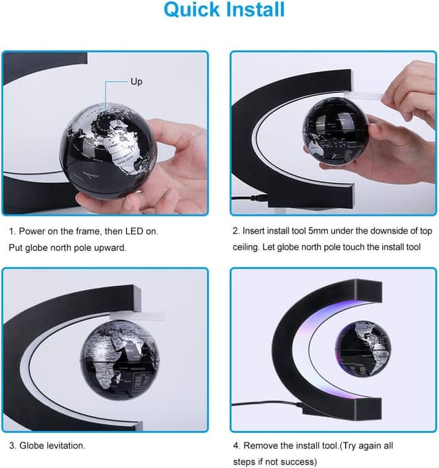 Detalle 2 de MOKOQI Magnetic Levitating Globe with LED Light (Cool desk gadget decor gift)