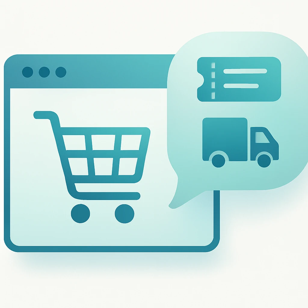 ilustración de conversación de chat con un icono de descuento