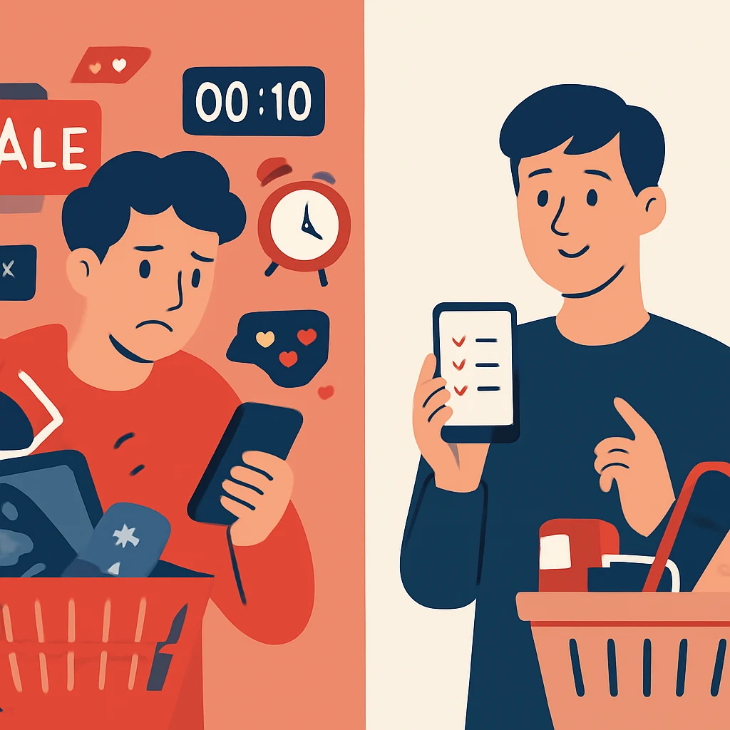 Person checking online deals on a laptop