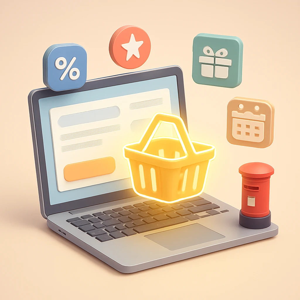 Laptop screen showing an online checkout page