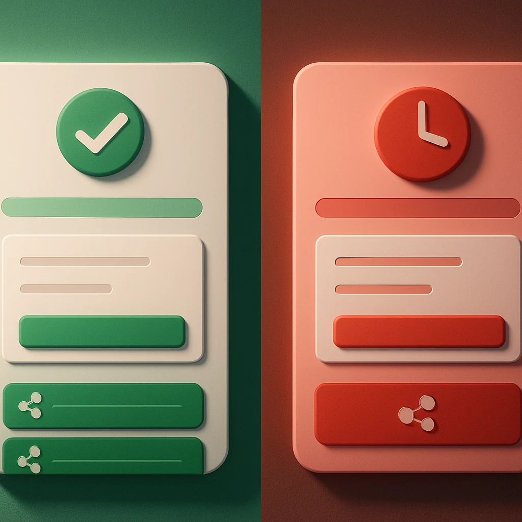 Ilustración señal verde/roja en checkout