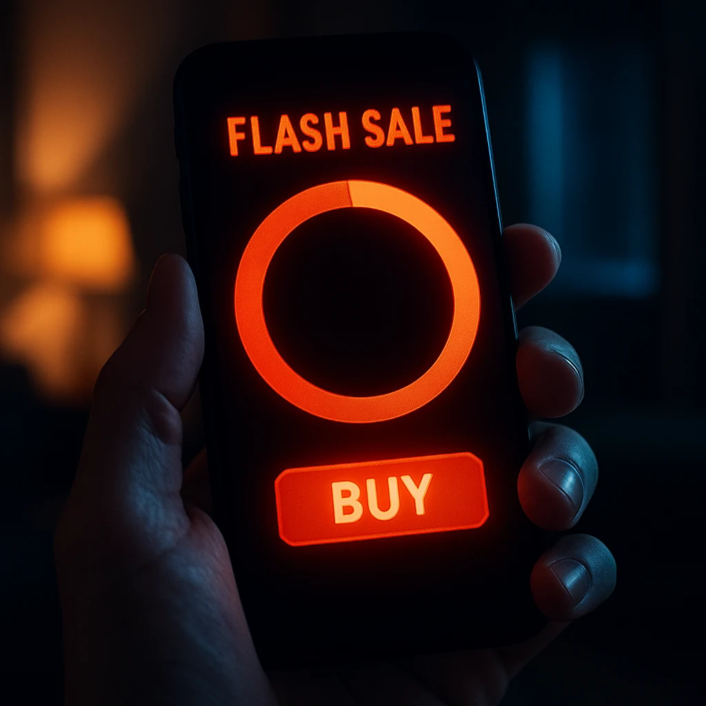 Reloj de cuenta atrás en una oferta flash