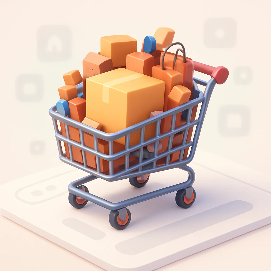 Carrito online lleno de productos extra