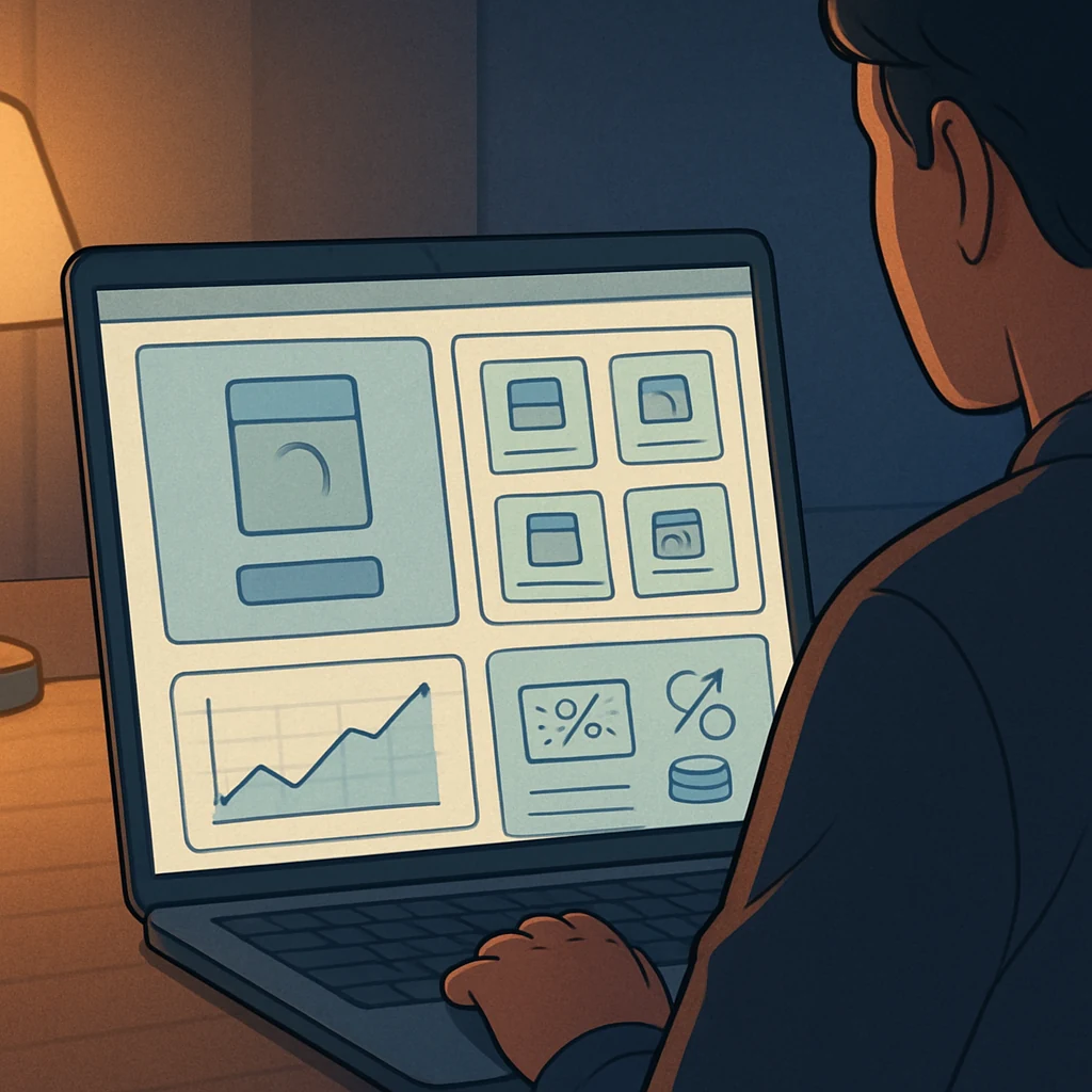 Persona comprando online con varias pestañas abiertas