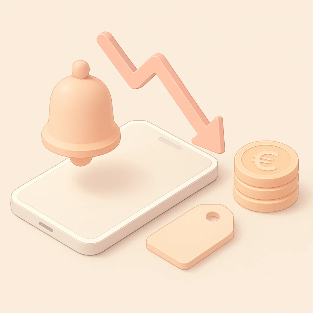 Ilustración del artículo: Preisalarme & Timing: So findest du Online-Schnäppchen in DE