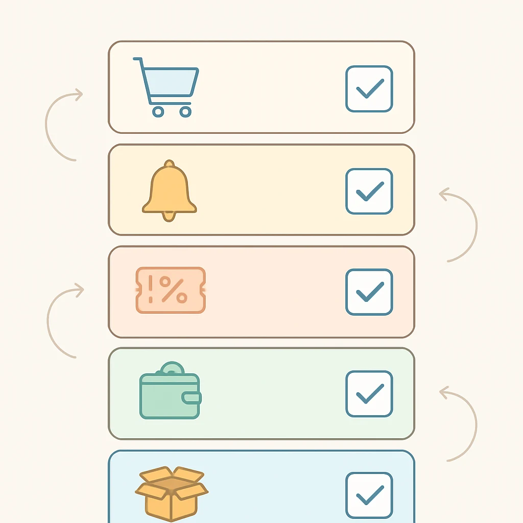 Ilustración de una lista de tareas de ahorro semanal