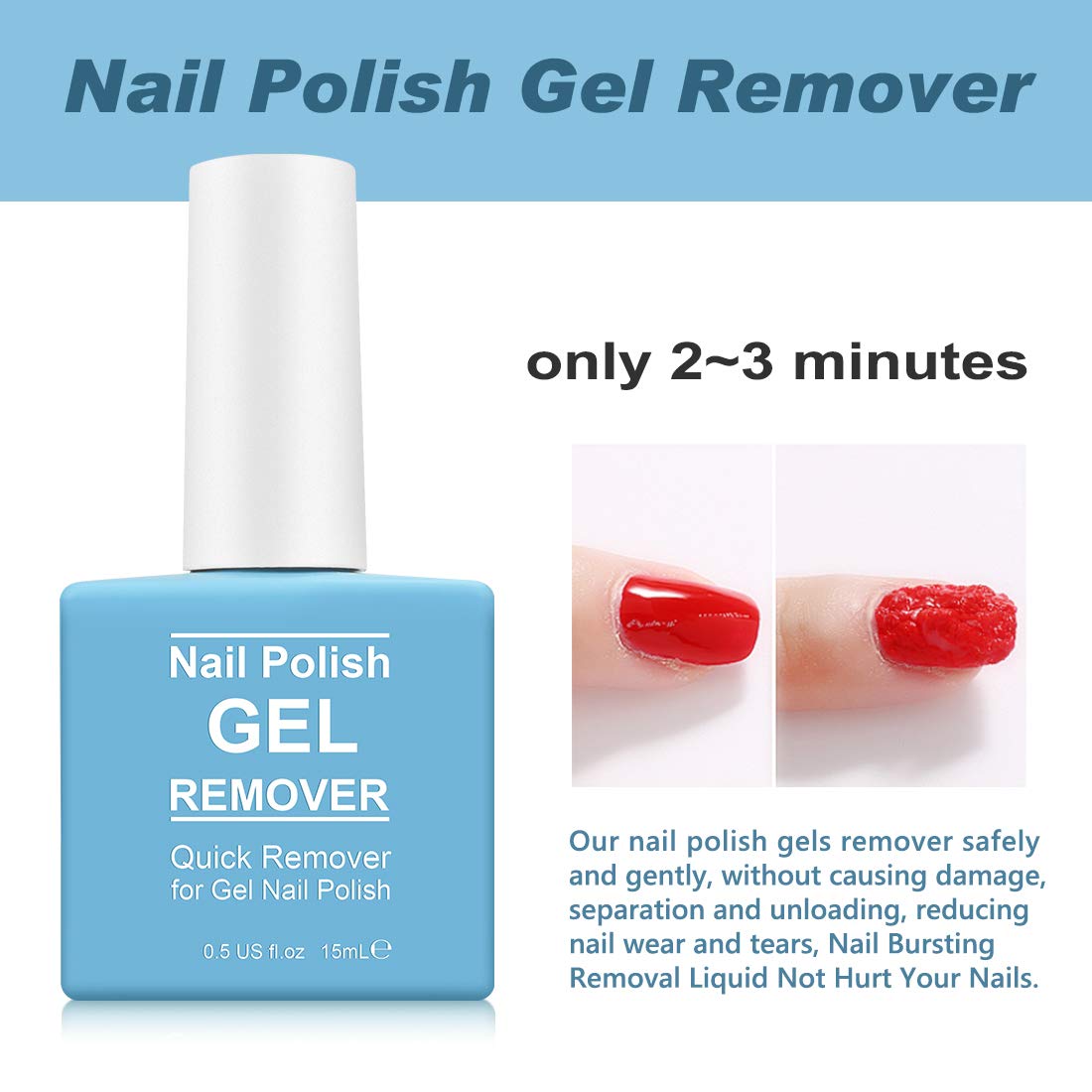 Detalle de 2 Pack Gel Nail Polish Remover (Magic Gel Polish Soak-Off) with Cuticle Pusher and Nail Scraper