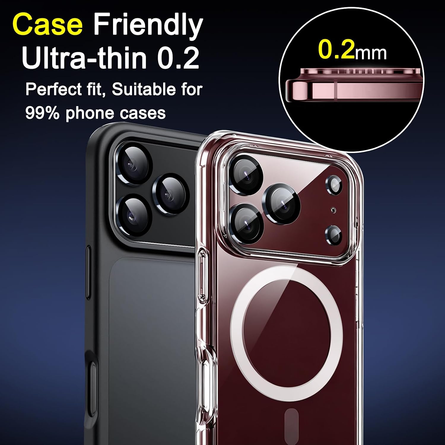 Thumbnail 6 de Ferilinso Camera Lens Protector for iPhone 18 Pro Max, 4-Pack 9H Tempered Glass