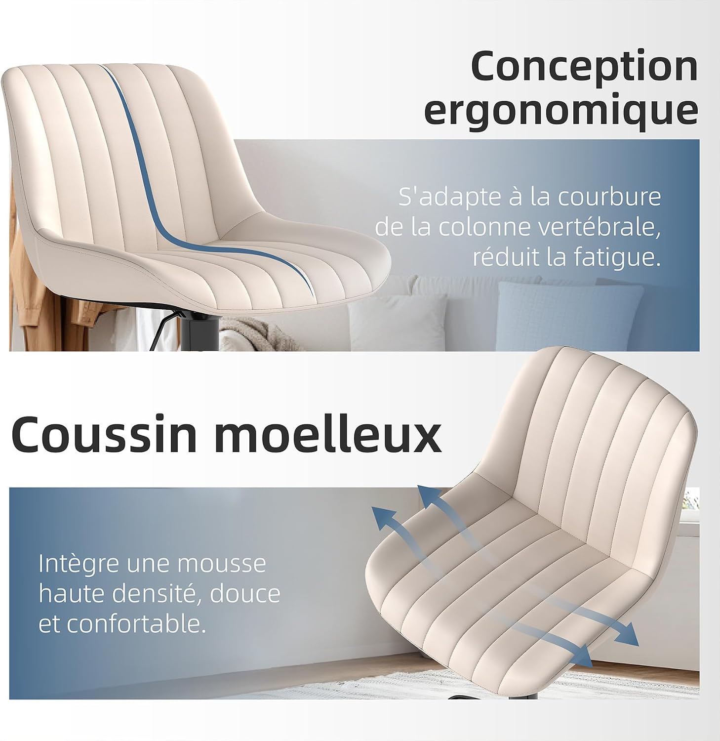 Thumbnail 2 de Youhauchair Tabouret bar 3 lot, 55 à 75 cm