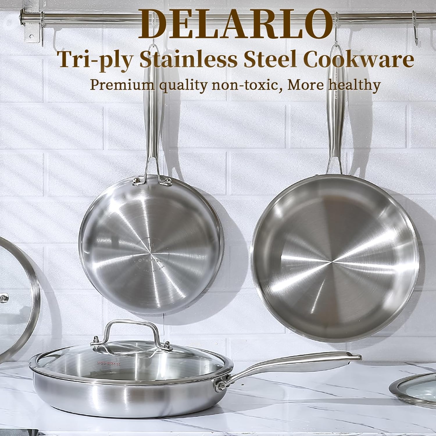 Thumbnail 4 de DELARLO Kitchen Whole Body Tri-Ply 12-inch Frying Pan