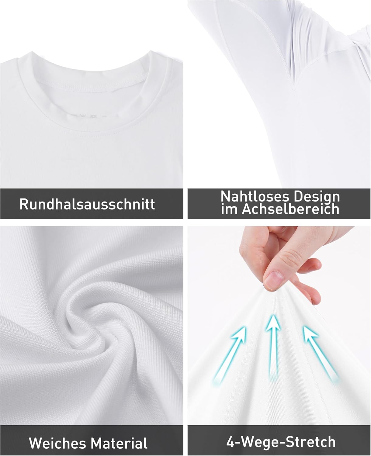 Detalle de Roadbox Kompressionsshirt Herren Langarm – atmungsaktiv, schnell trocknend und UV-50+