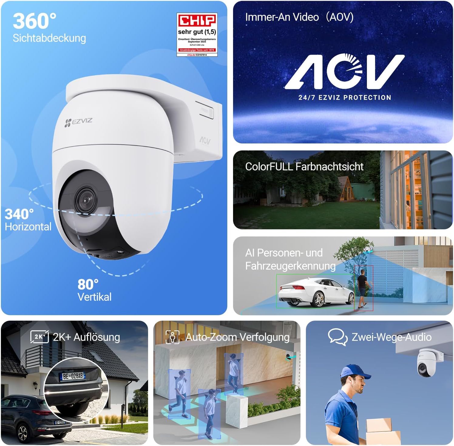Detalle 2 de EZVIZ CB8 Lite 4MP PTZ Überwachungskamera