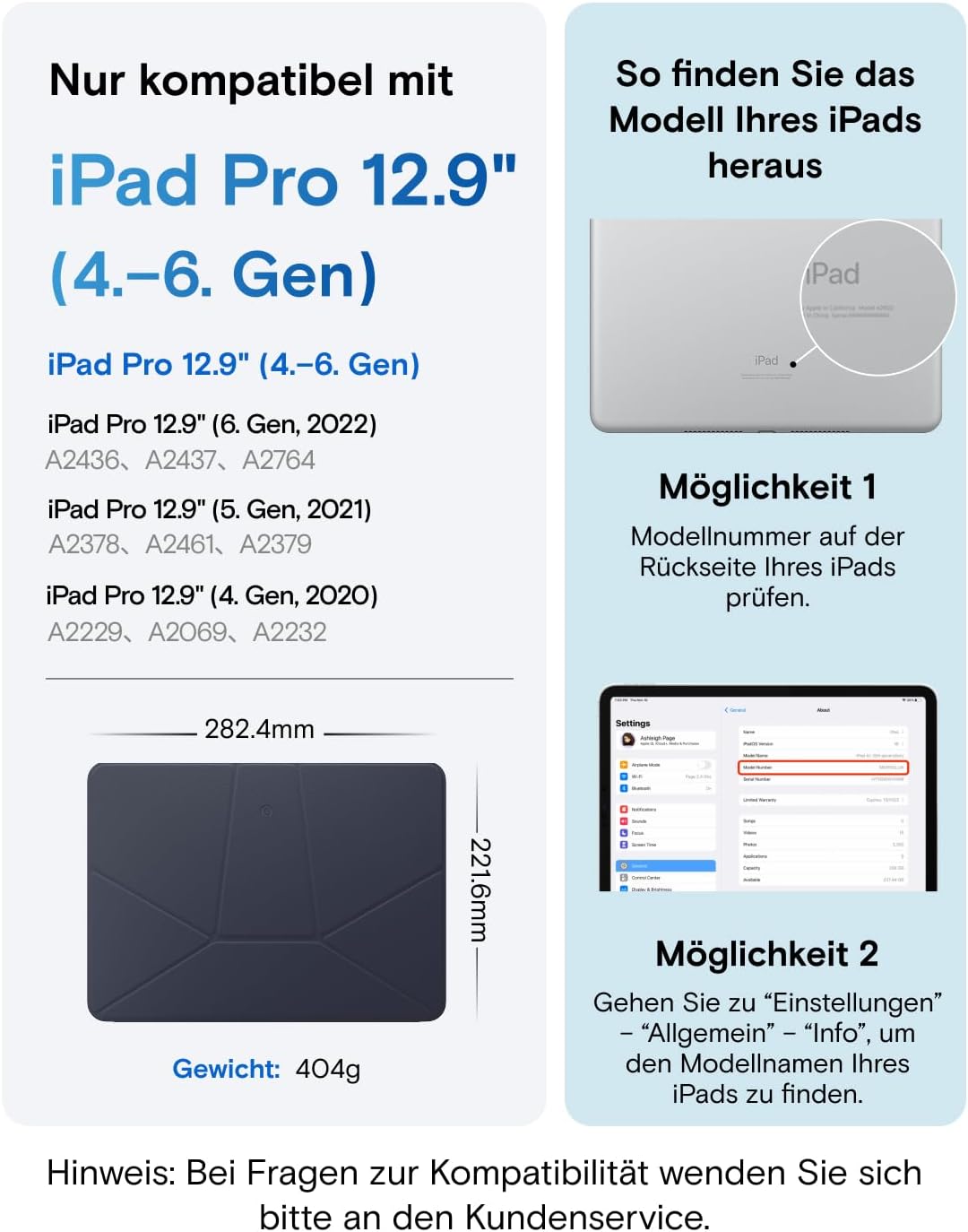 Detalle 2 de MOFT Dynamic Folio Hülle für iPad Pro 12,9" (4./5./6. Gen, 2020–2022) – schlanke Magnethülle mit Ständer, Navy Blue