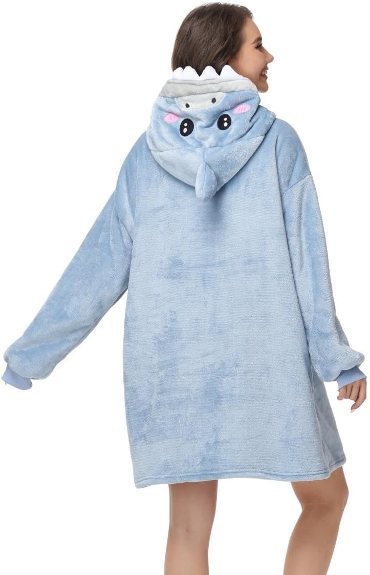 Thumbnail 4 de chuangminghangqi Unisex Kuscheldecke als Hoodie mit Ärmeln und Kapuze – große Tier-Optik für Winter & Sofa