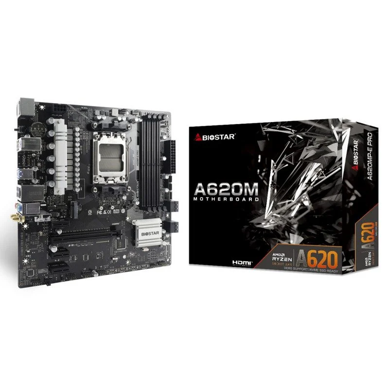 Detalle de Biostar A620MP-E Pro: placa base AM5 asequible para Ryzen 7000 con conectividad actual