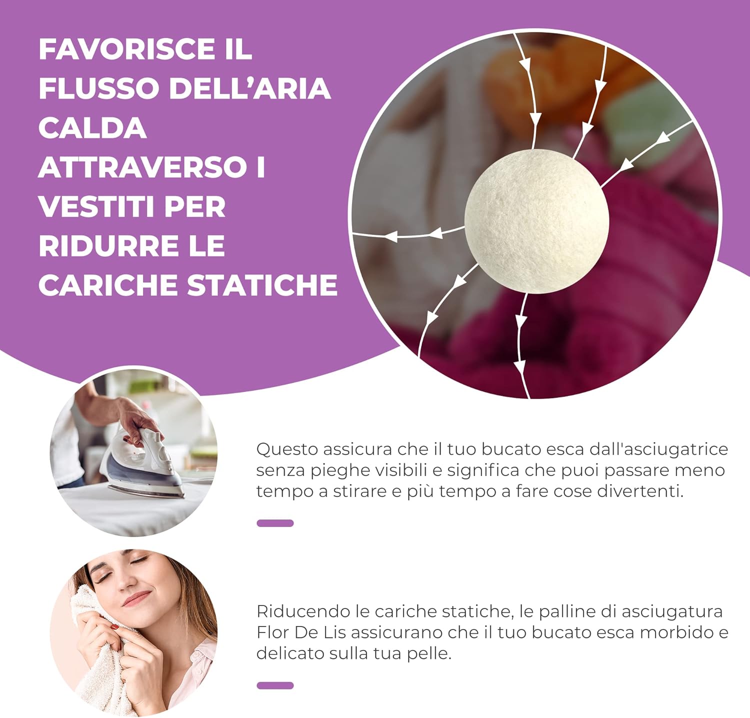 Thumbnail 2 de Novità Palline per Asciugatrice di Lana con Olio al Profumo di Talco – Made in EU