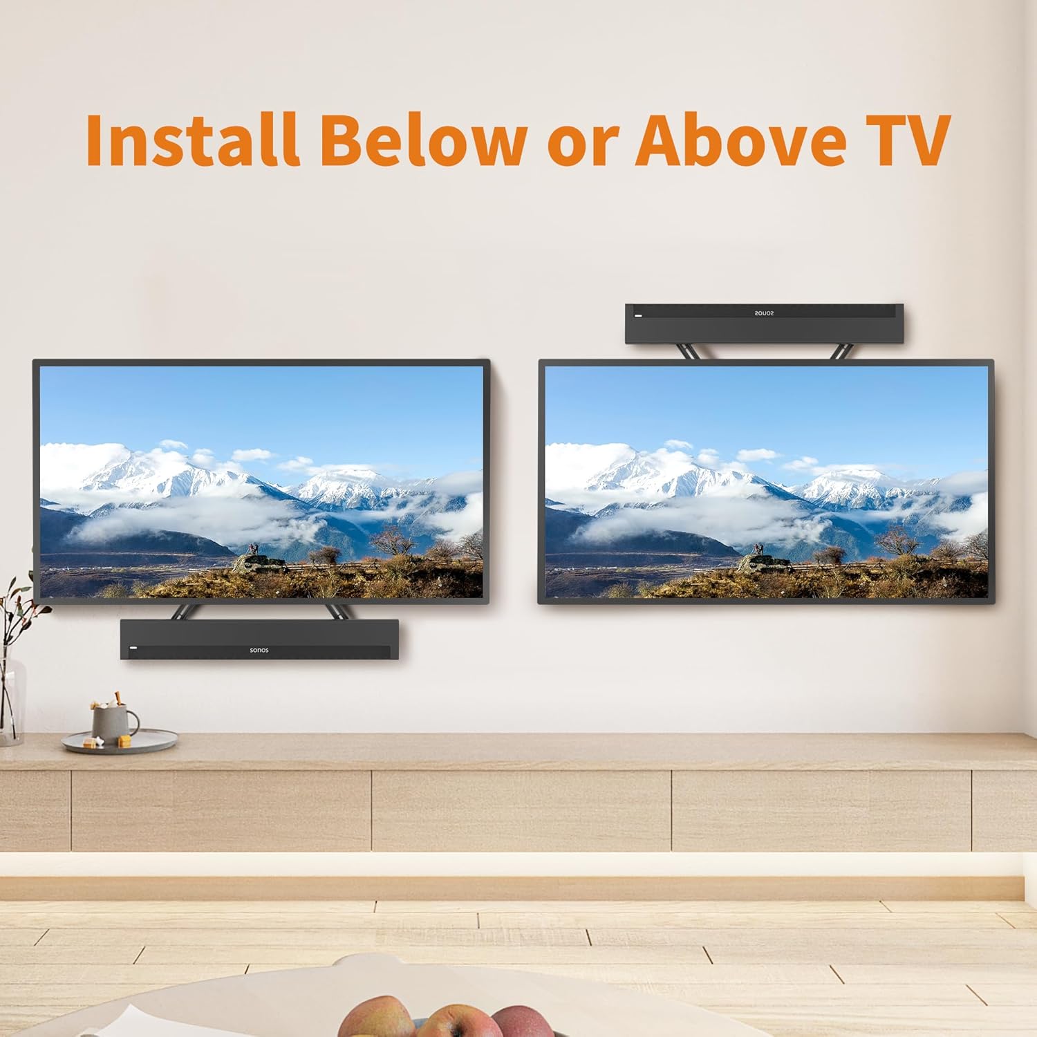 Thumbnail 6 de XINLEI Support de Barre de Son SBR302: montage sans perçage pour TV 23–65" et barre jusqu’à 10 kg