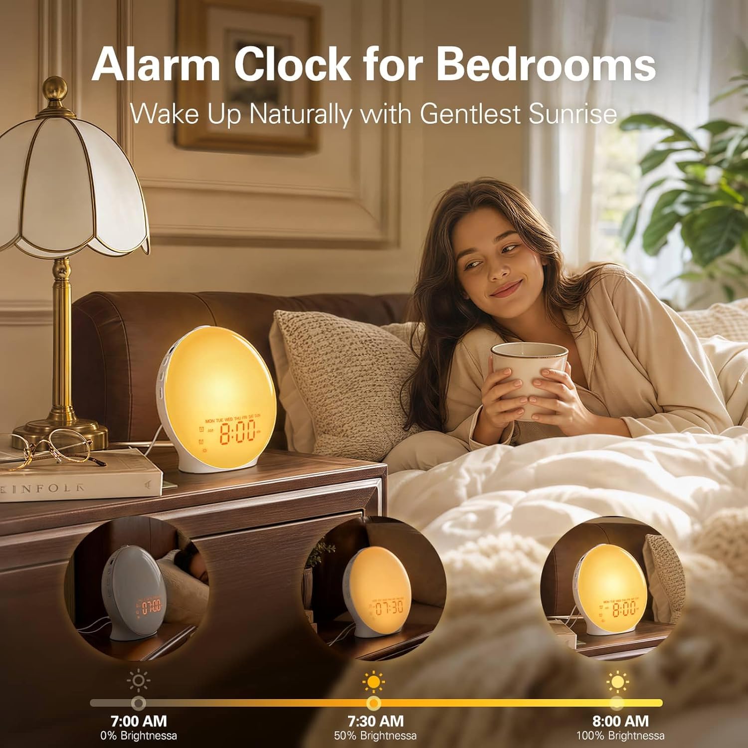 Detalle 2 de Wake Up Light Sunrise Alarm Clock ⚡