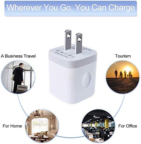 Thumbnail 6 de Eusbote Dual-Port USB Wall Charger, 2.1A, 10W, 3-Pack in White