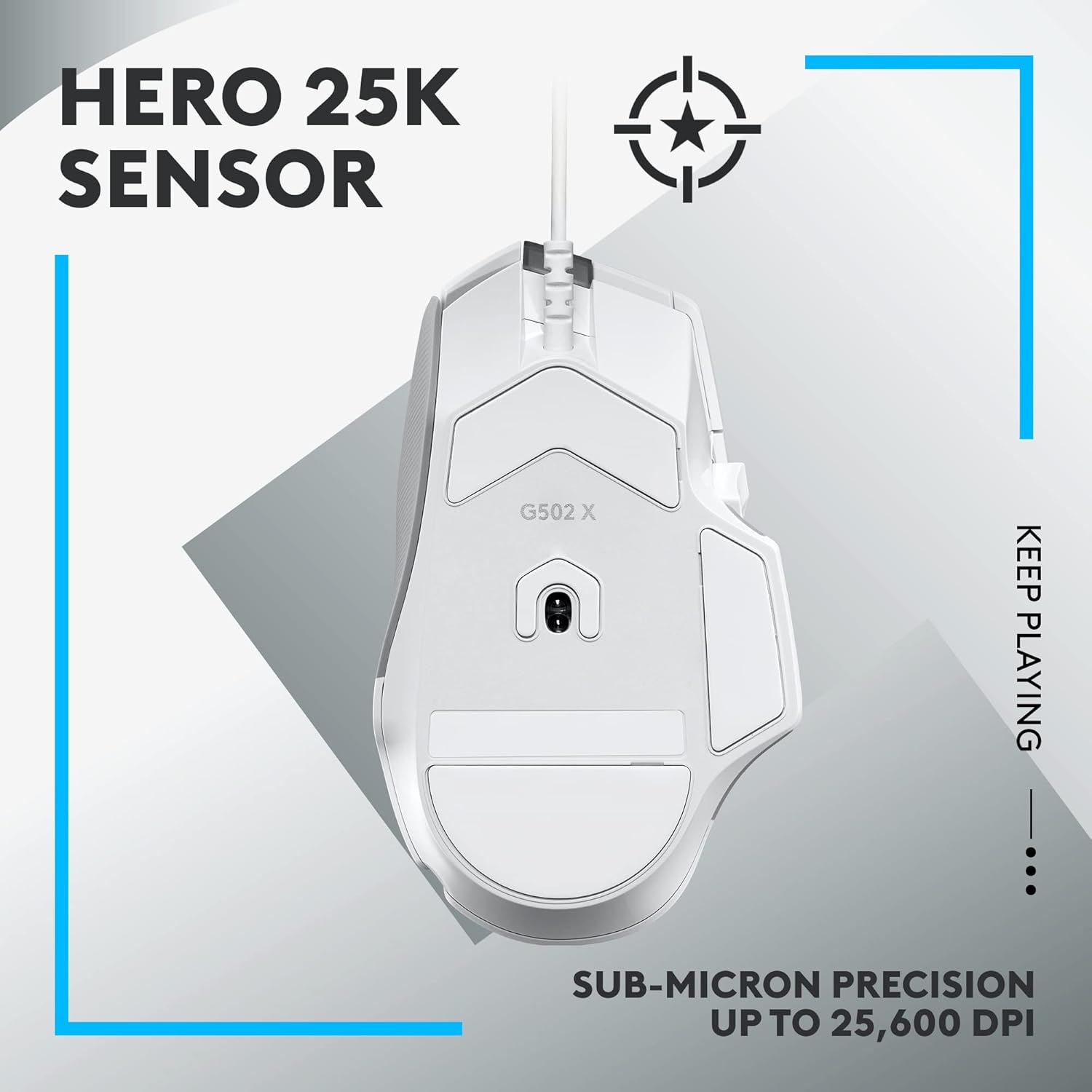 Detalle 2 de Logitech G502 X Wired Gaming Mouse – LIGHTFORCE switches and HERO 25K sensor