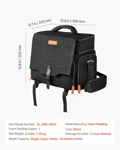 Thumbnail 6 de VEVOR Borsa per Trasporto Miniature DnD con 16 Slot, Nero