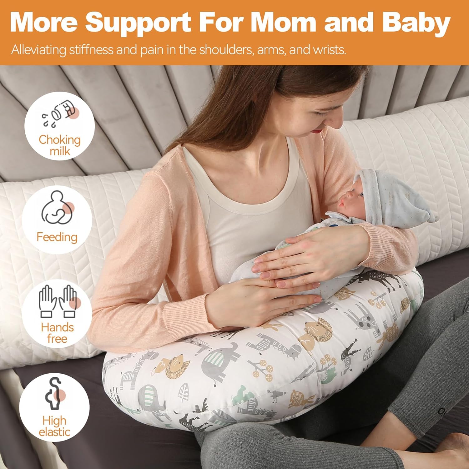 Thumbnail 2 de Labtec Coussin d’allaitement bébé (petit) en 100 % coton avec housse amovible