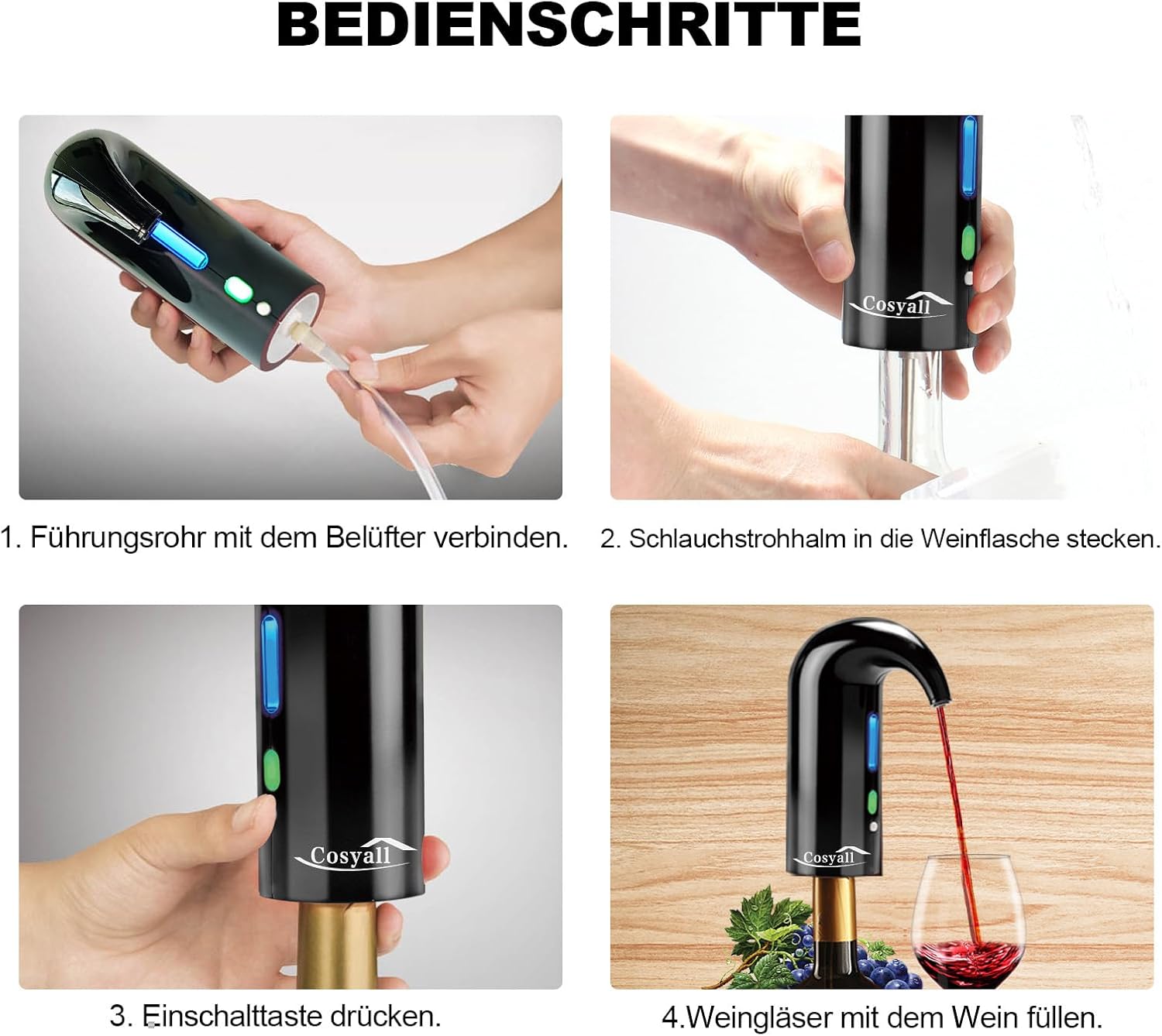 Thumbnail 6 de Cosyall Elektrischer Wein Dekanter mit 6,5 cm