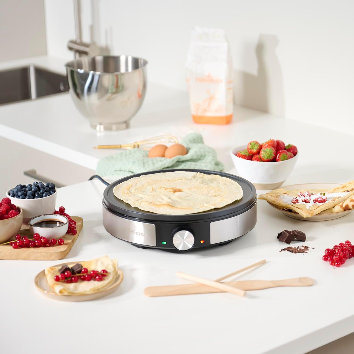 Thumbnail 1 de Tristar BP-2638 Crepera 30 cm 🍳 - Acero inoxidable, regulable