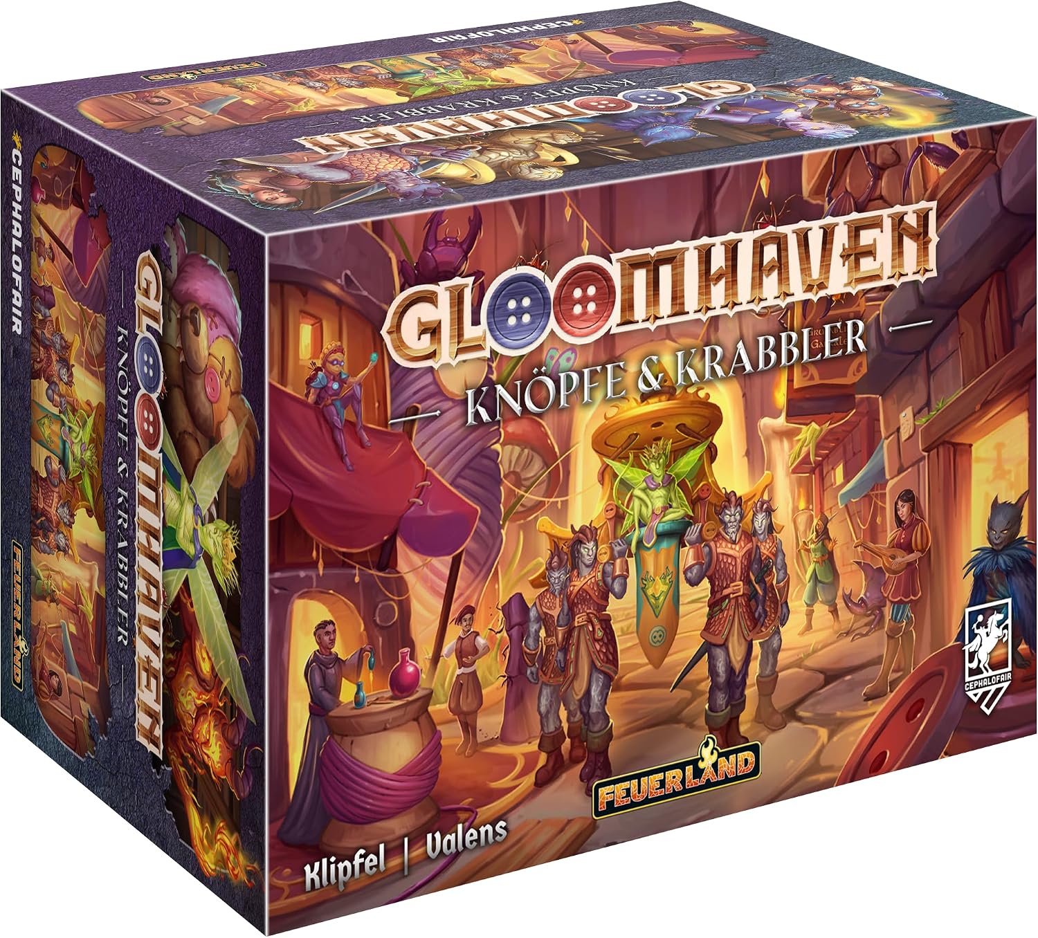 Detalle de Feuerland Spiele Gloomhaven Buttons & Crawlers Solo Campaign Game in a Compact Box