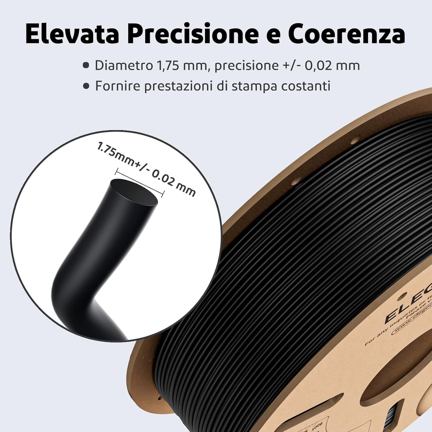 Thumbnail 2 de ELEGOO Filamento PLA 1.75mm Beige 1KG — Precisione +/- 0,02 mm per stampe fluide