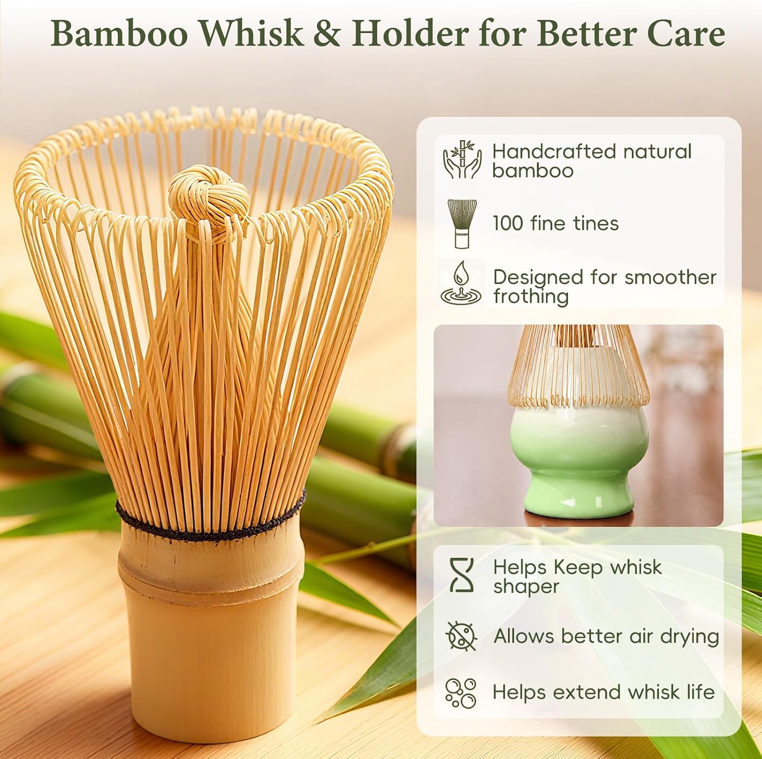 Thumbnail 4 de HUSHHAVN Matcha Whisk Set: Ceramic Matcha Kit with Bowl, Holder, and 6-Piece Accessories
