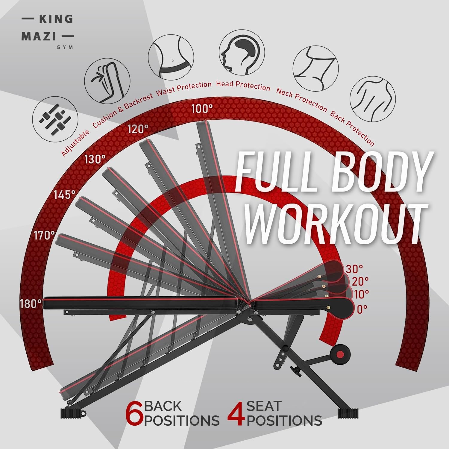 Thumbnail 4 de KINGMAZI JDL-3100 Adjustable Weight Bench 650lbs