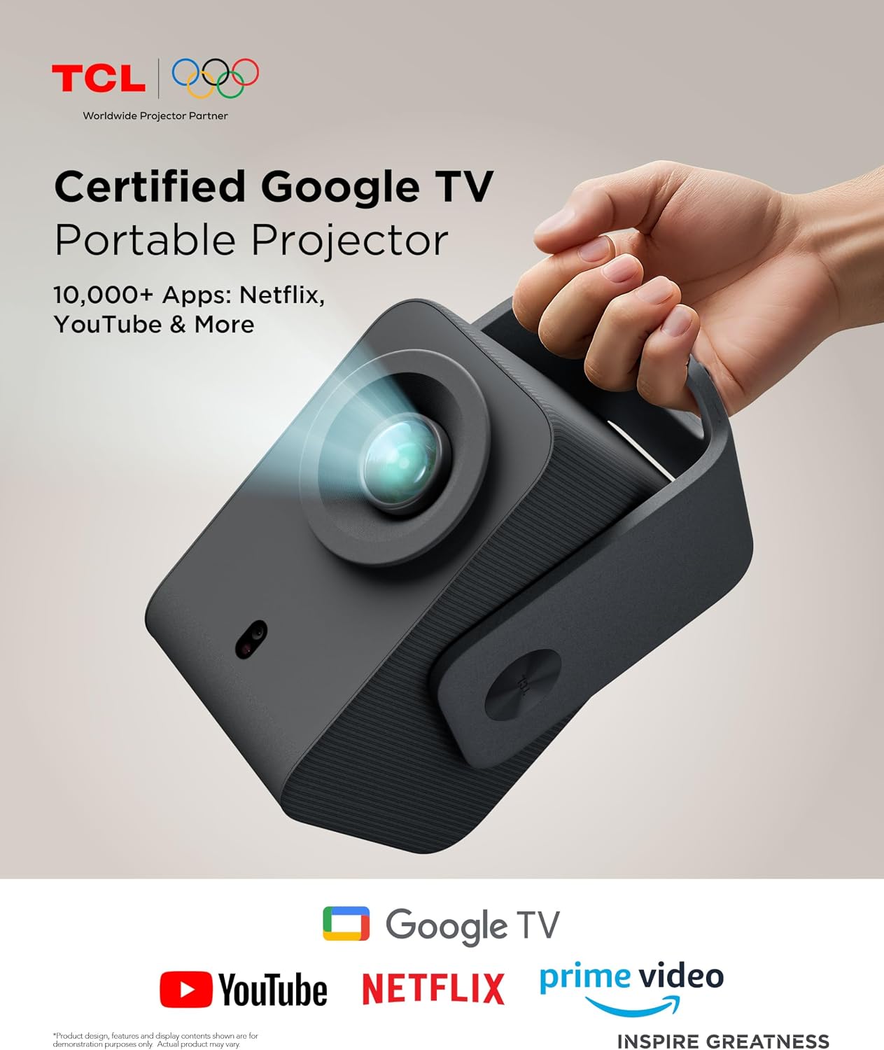 Thumbnail 1 de TCL C1 Mini Projector (Google TV & Netflix certified) with Wi‑Fi, Bluetooth and Auto Focus