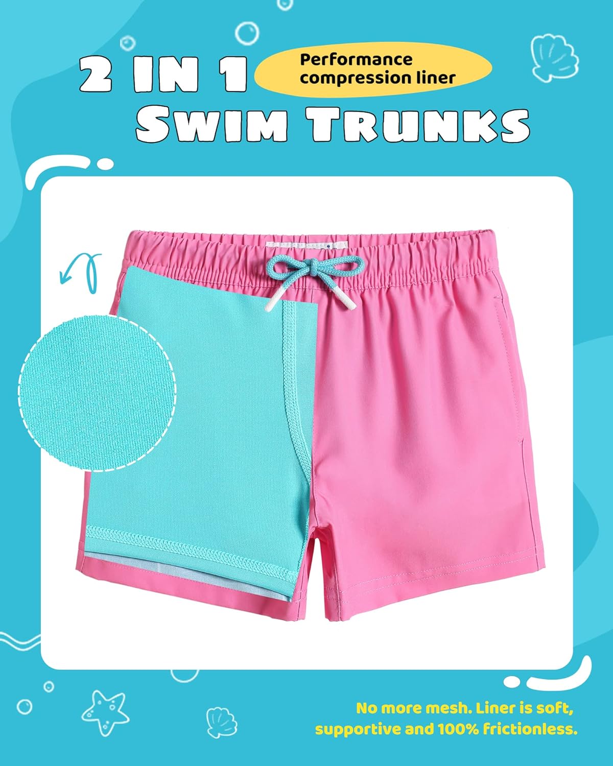 Thumbnail 1 de maamgic Boys Swim Trunks with Compression Liner