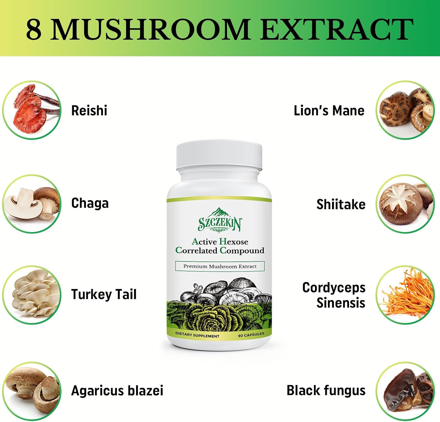 Thumbnail 6 de SZCZEKIN AHCC Mushroom Supplement 1500 mg