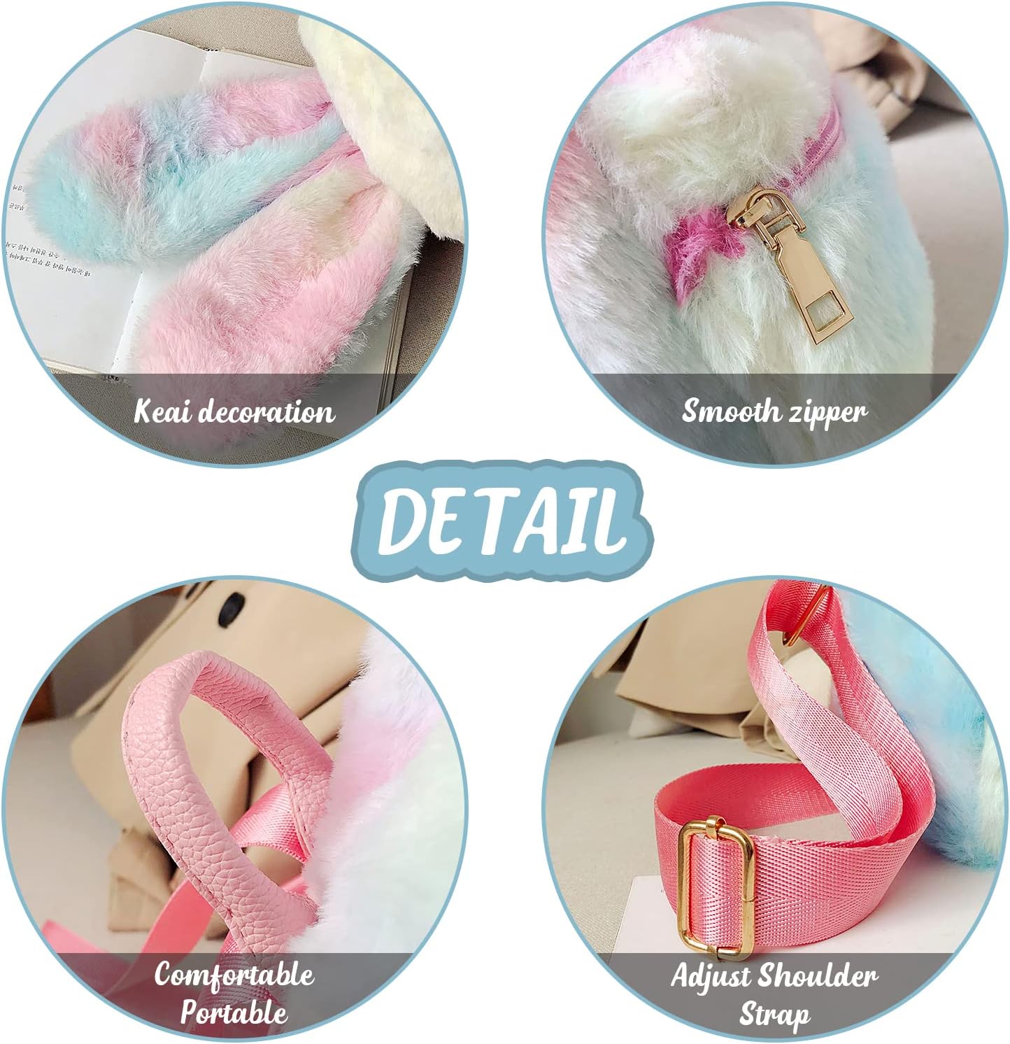 Detalle de Jywmsc Cute Bunny Backpack: Plush Rabbit Ears for Girls and Women