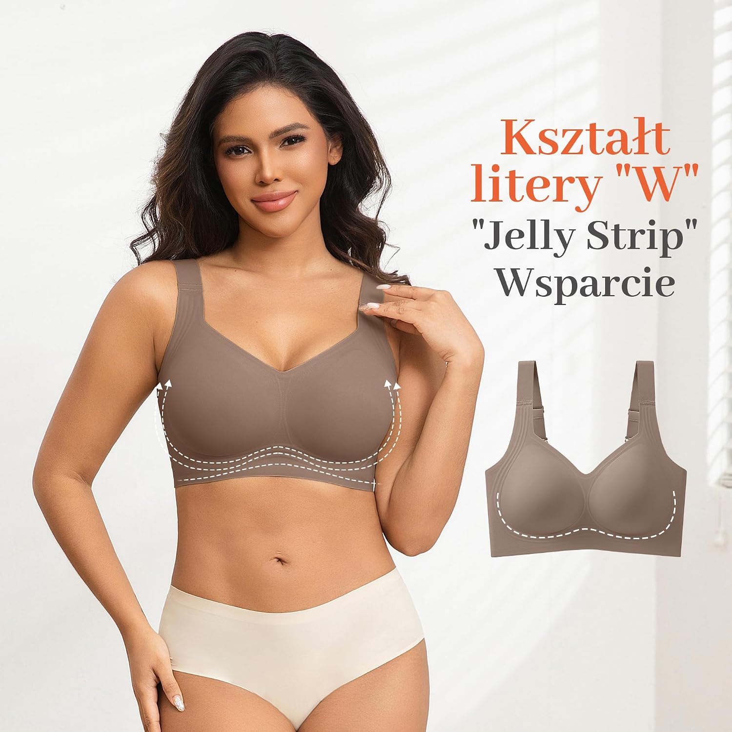 Thumbnail 3 de Fittingirls biustonosz bezszwowy minimizer bez fiszbinów, miękka braletka