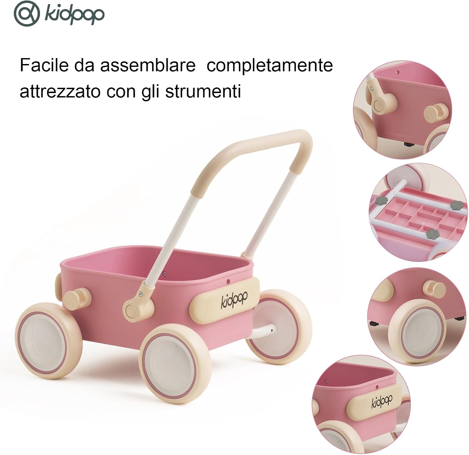 Thumbnail 2 de Kidpop PULA girello 2 in 1 per bambini 6-18 mesi, rosa