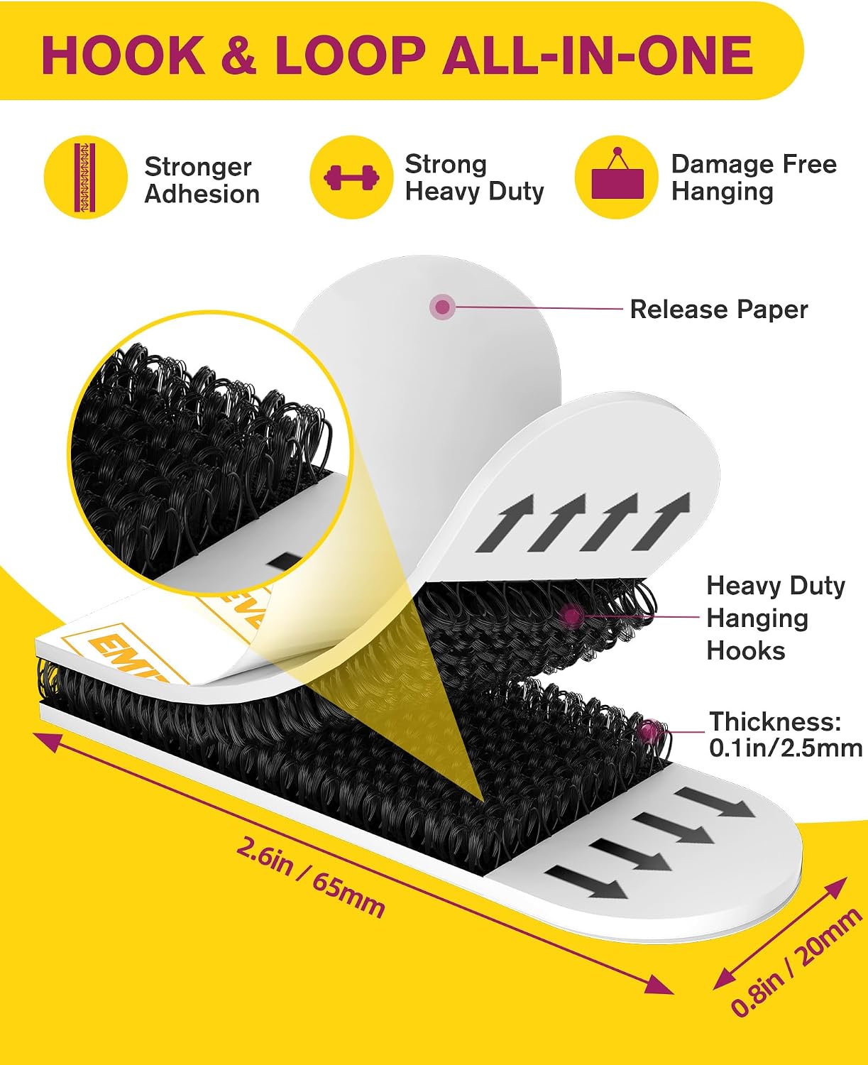 Thumbnail 1 de Emitever Picture Hanging Strips Heavy Duty M-20